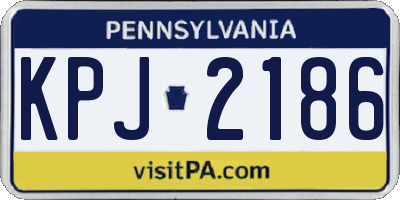 PA license plate KPJ2186