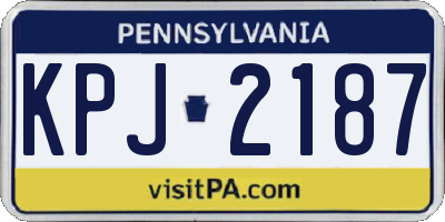 PA license plate KPJ2187