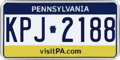 PA license plate KPJ2188