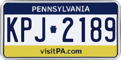 PA license plate KPJ2189