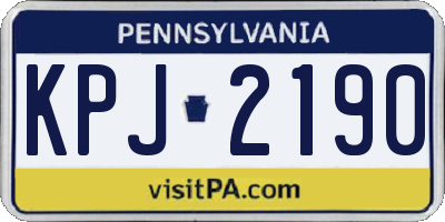 PA license plate KPJ2190