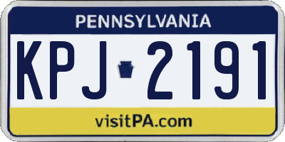 PA license plate KPJ2191