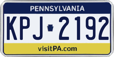 PA license plate KPJ2192