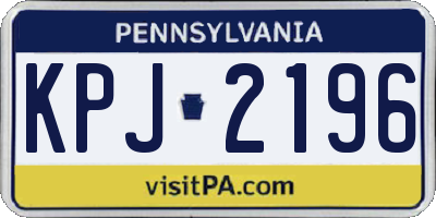 PA license plate KPJ2196