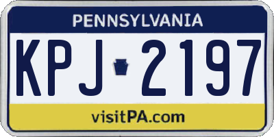 PA license plate KPJ2197