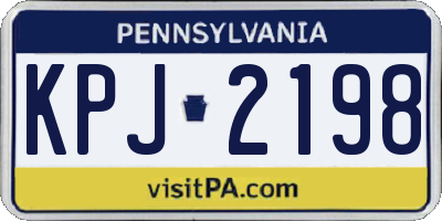 PA license plate KPJ2198