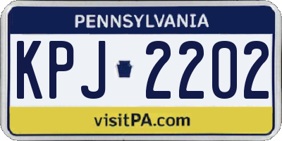 PA license plate KPJ2202