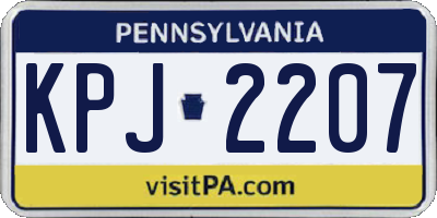 PA license plate KPJ2207