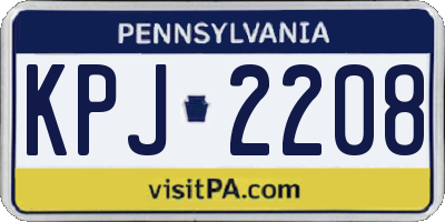 PA license plate KPJ2208