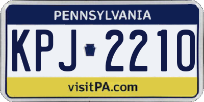 PA license plate KPJ2210