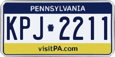 PA license plate KPJ2211