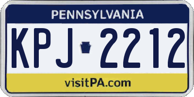 PA license plate KPJ2212