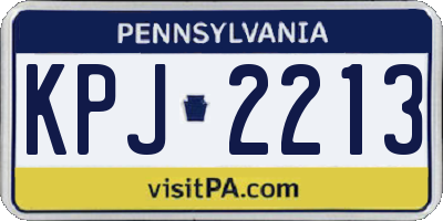 PA license plate KPJ2213