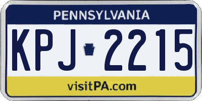 PA license plate KPJ2215