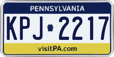 PA license plate KPJ2217