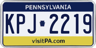 PA license plate KPJ2219