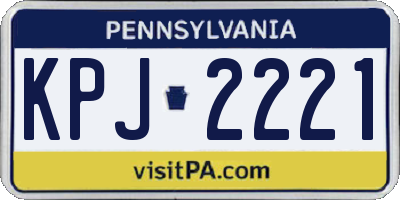 PA license plate KPJ2221