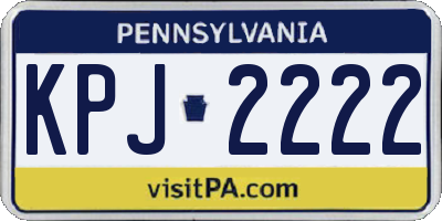 PA license plate KPJ2222