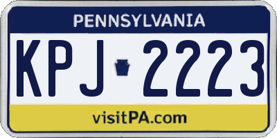 PA license plate KPJ2223