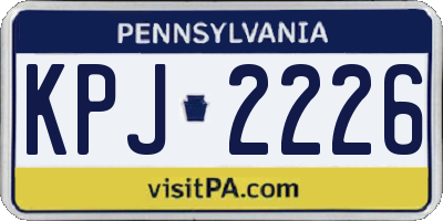 PA license plate KPJ2226