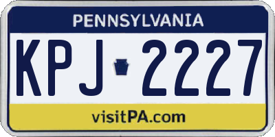 PA license plate KPJ2227