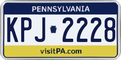 PA license plate KPJ2228