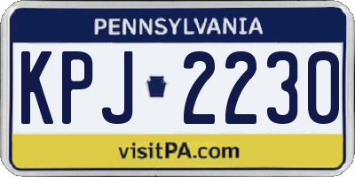 PA license plate KPJ2230
