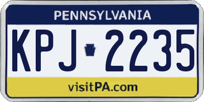 PA license plate KPJ2235