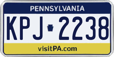 PA license plate KPJ2238