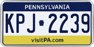 PA license plate KPJ2239