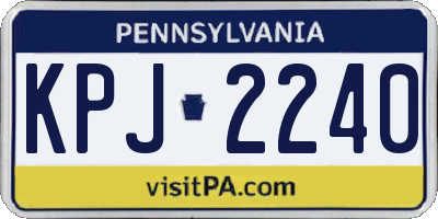 PA license plate KPJ2240