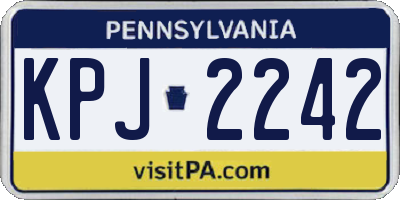 PA license plate KPJ2242