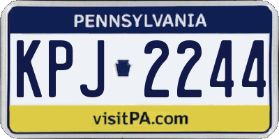 PA license plate KPJ2244