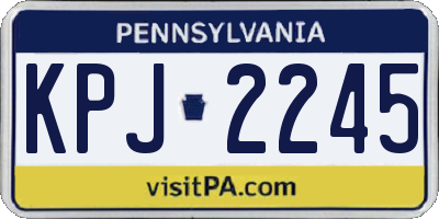 PA license plate KPJ2245
