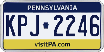 PA license plate KPJ2246