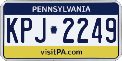 PA license plate KPJ2249