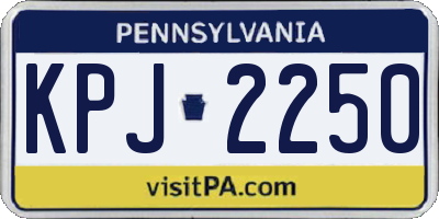 PA license plate KPJ2250