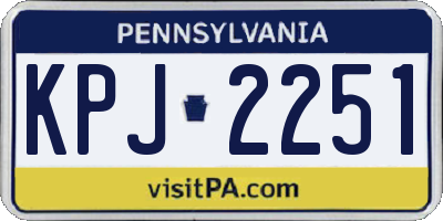 PA license plate KPJ2251