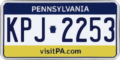 PA license plate KPJ2253