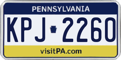 PA license plate KPJ2260