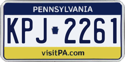 PA license plate KPJ2261