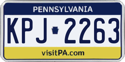 PA license plate KPJ2263