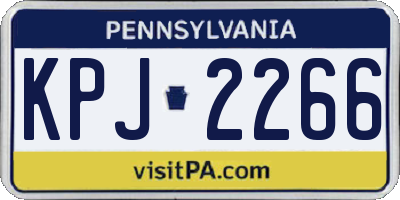 PA license plate KPJ2266