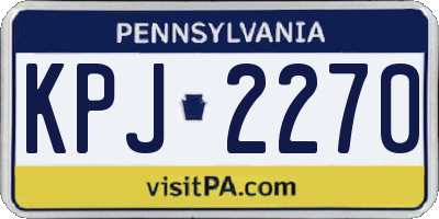 PA license plate KPJ2270