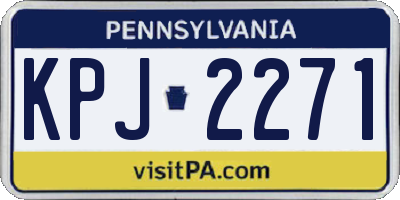 PA license plate KPJ2271