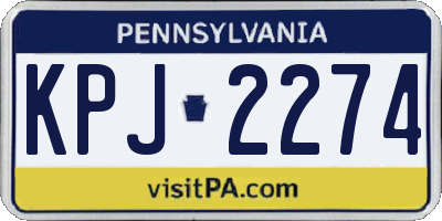 PA license plate KPJ2274