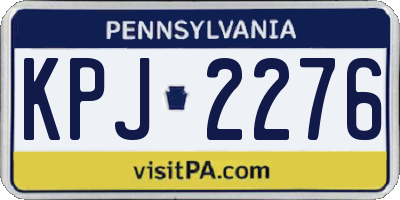 PA license plate KPJ2276