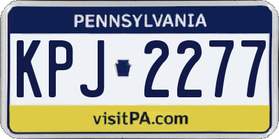 PA license plate KPJ2277