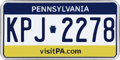 PA license plate KPJ2278