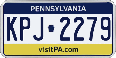 PA license plate KPJ2279